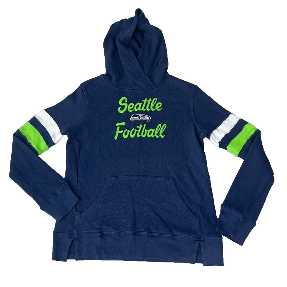 Seattle Seahawks NFL Youth Girls XL 16 Navy Applique Logo Pullover Hoodie